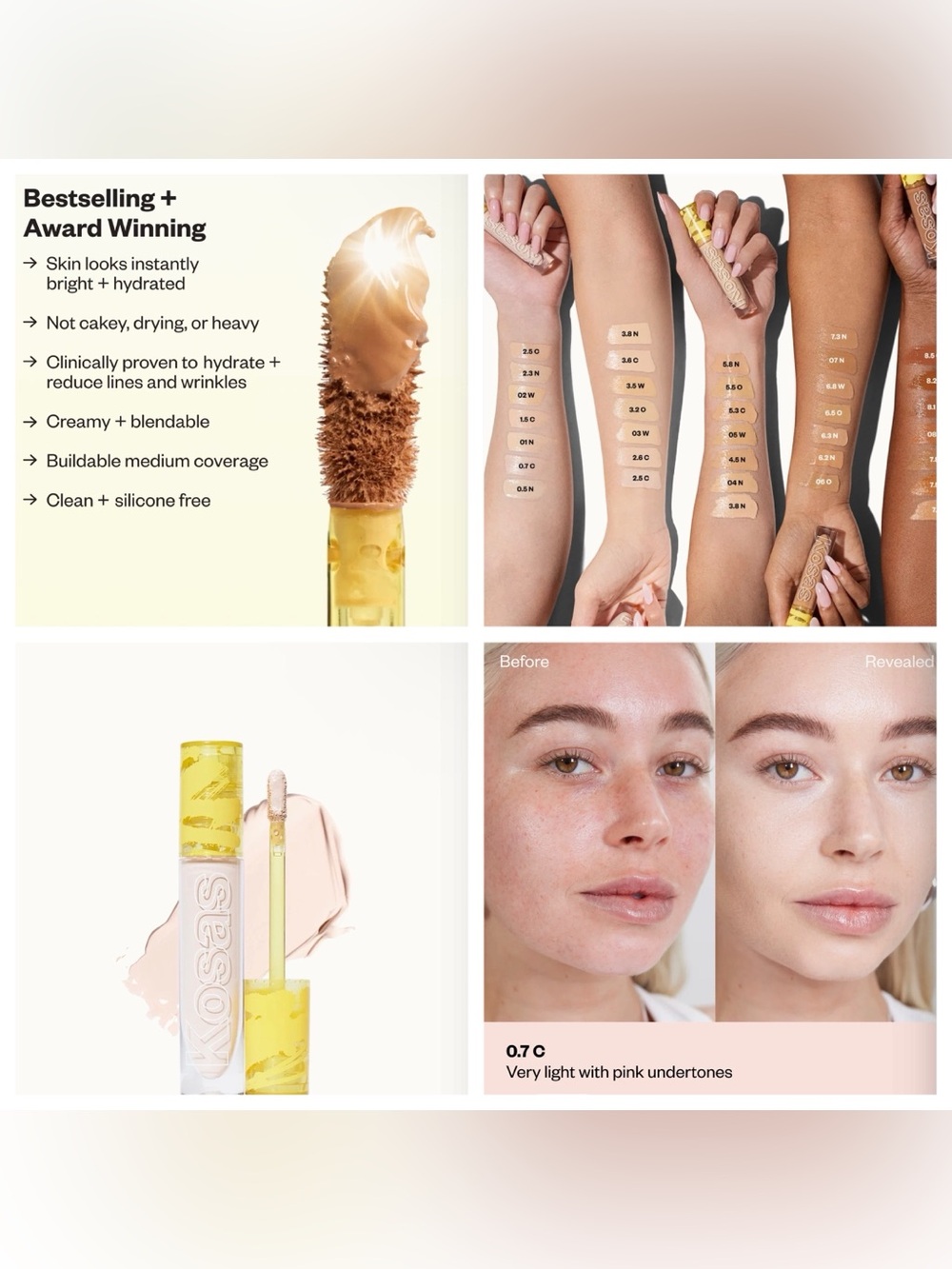 Kosas Revealer Concealer 0.7C Shade